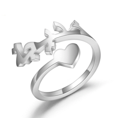 Bague Prénom Arabe avec Coeur