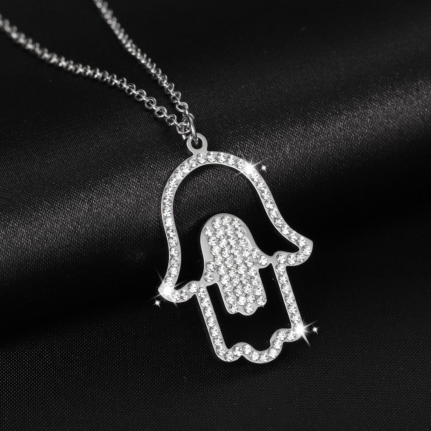 Collier Main de Fatma avec Strass