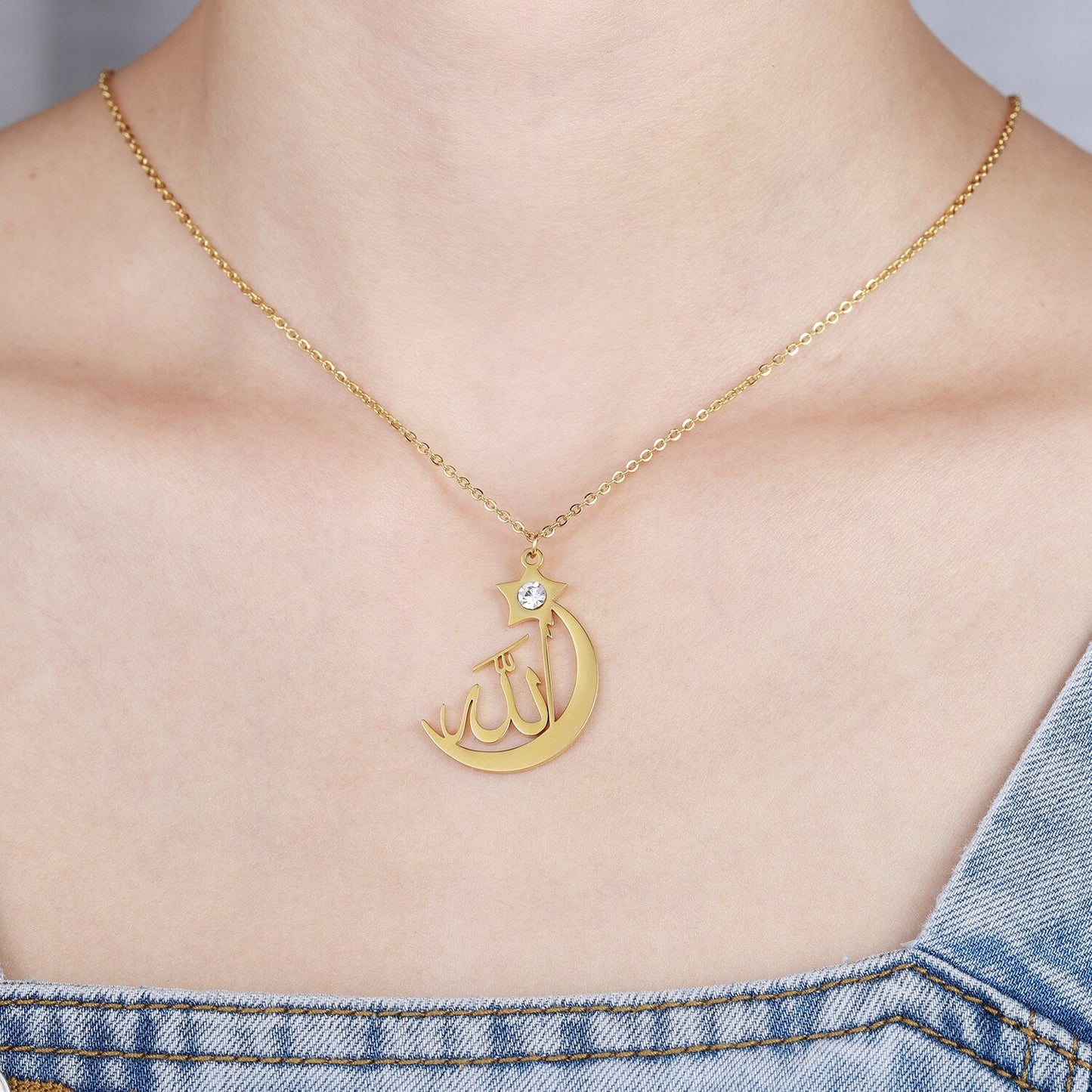 Collier Allah Croissant de Lune