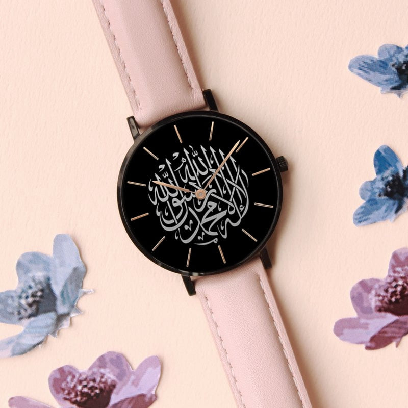 MEDINE - Montre Chiffre Arabe Rose/Noire