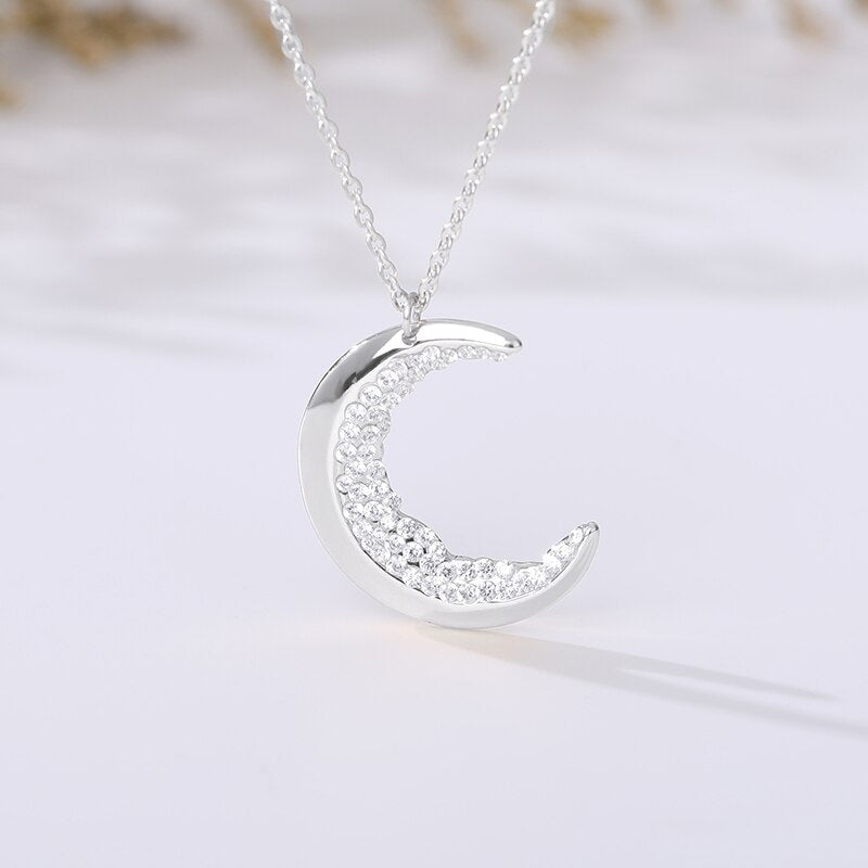 Collier Croissant de Lune avec Strass
