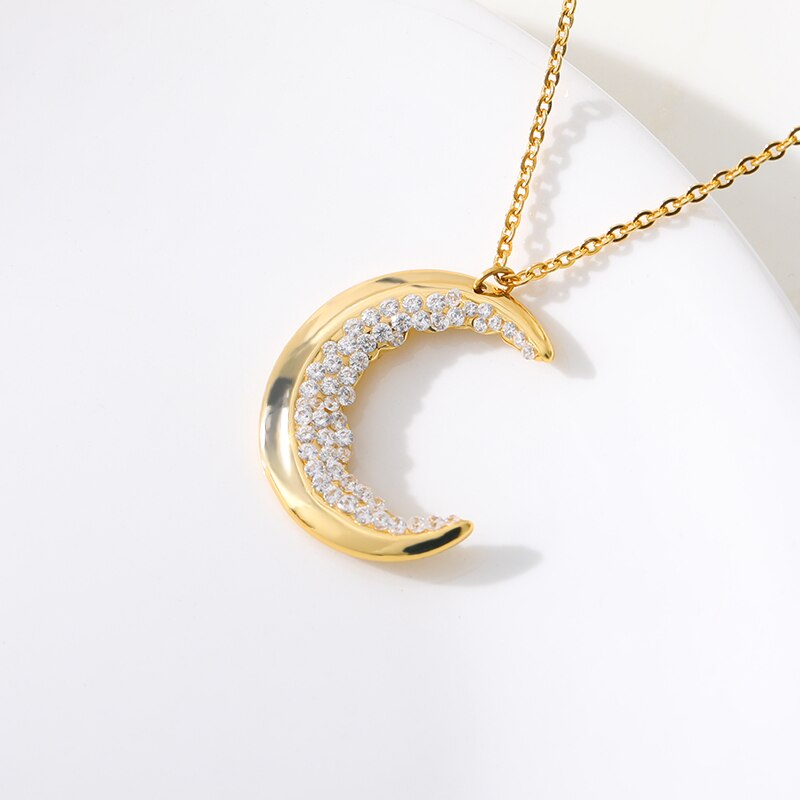 Collier Croissant de Lune avec Strass