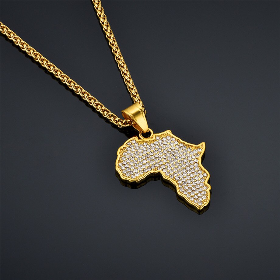 Collier Carte Afrique avec Perles