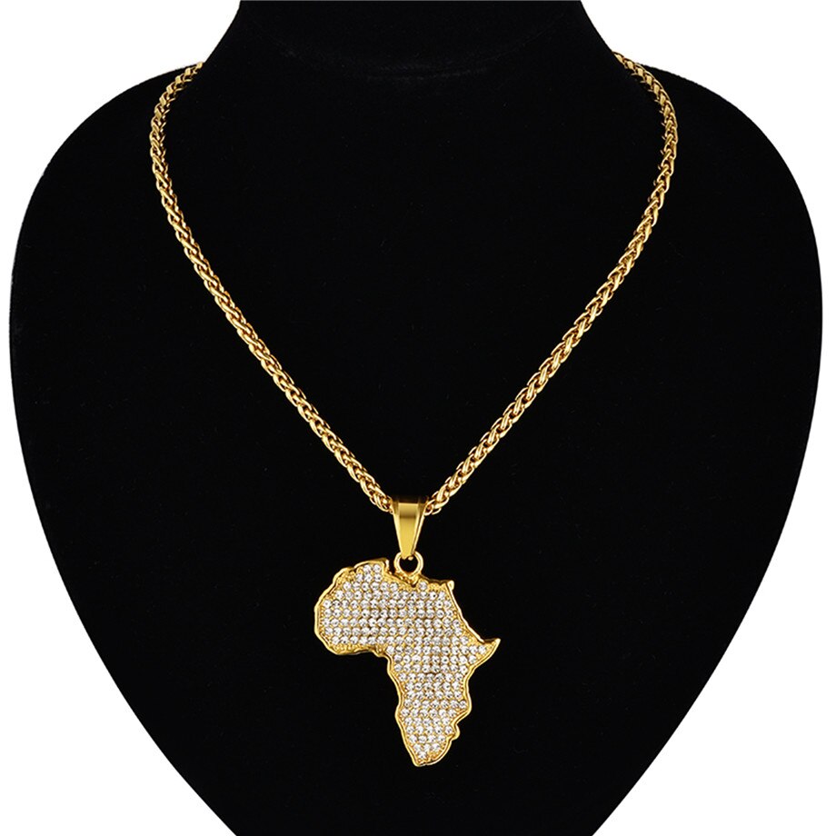 Collier Carte Afrique avec Perles