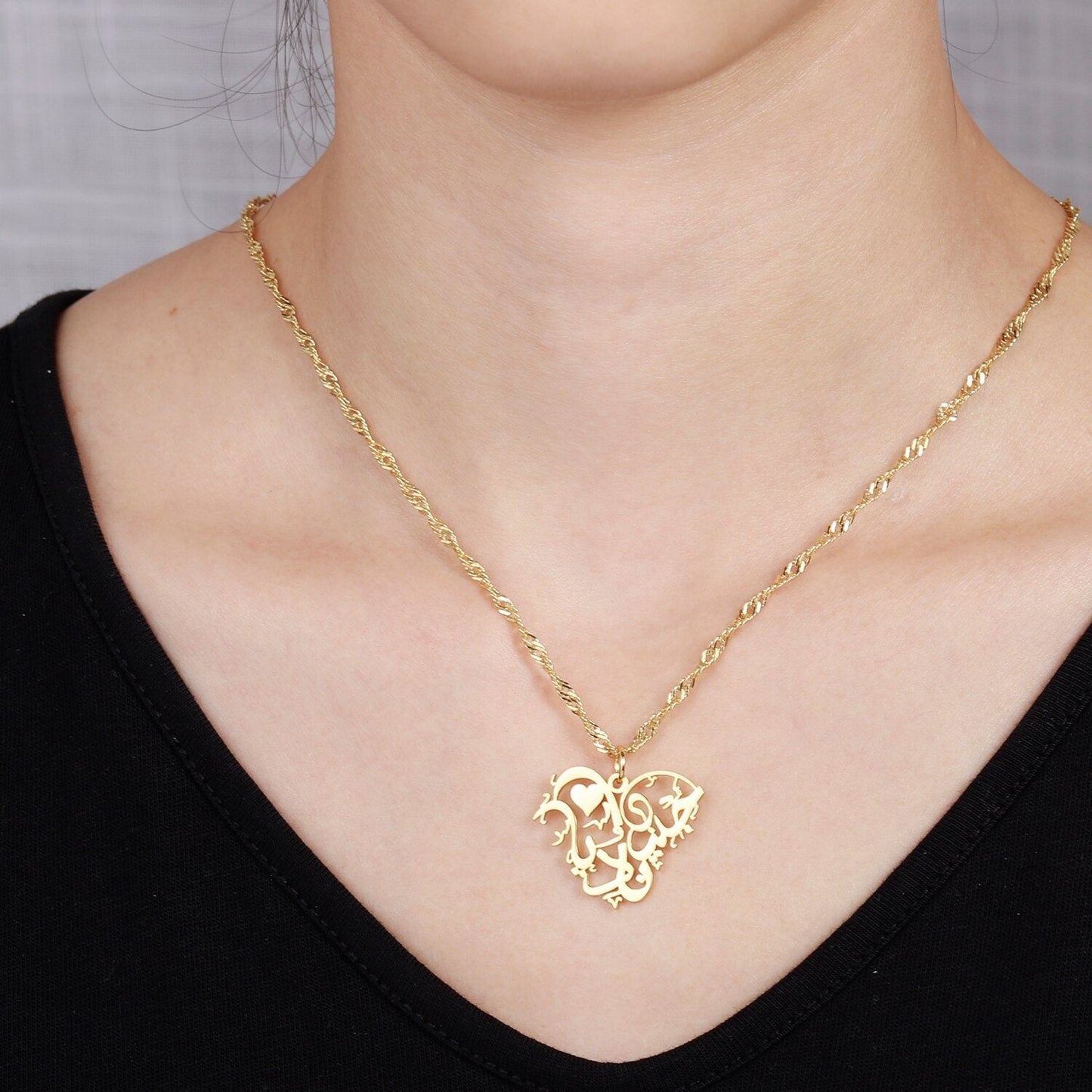 Collier Calligraphie Amour