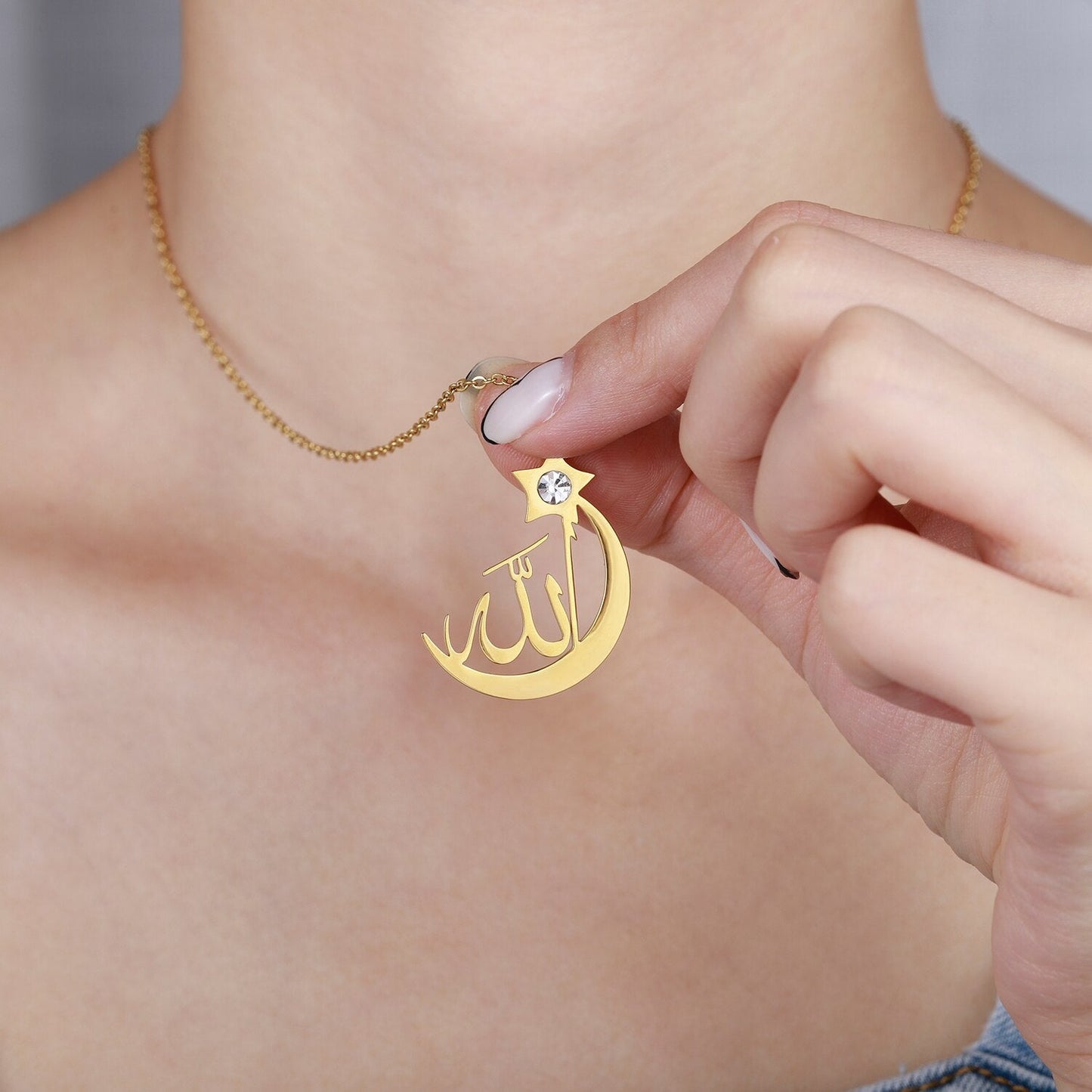 Collier Allah Croissant de Lune