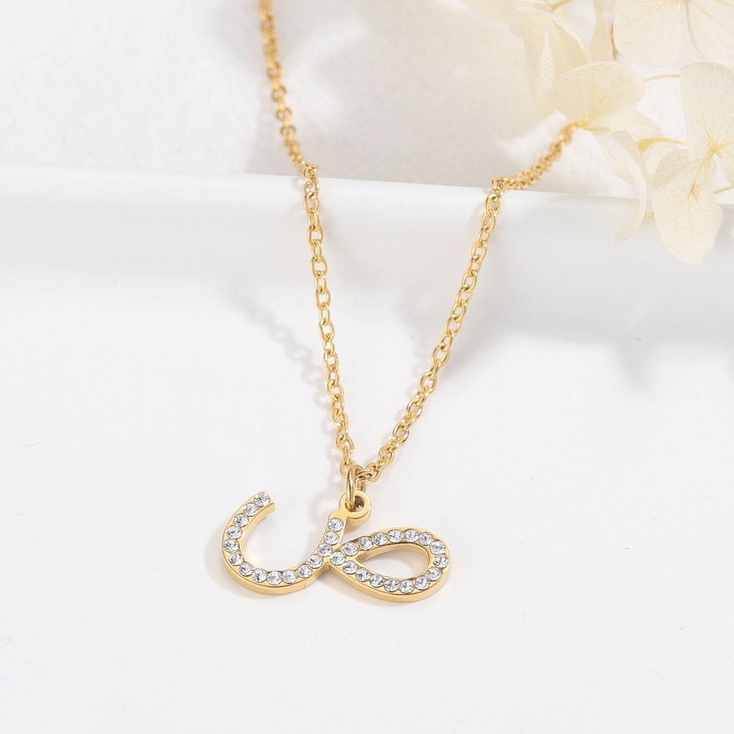 Collier Lettres Arabes avec Strass