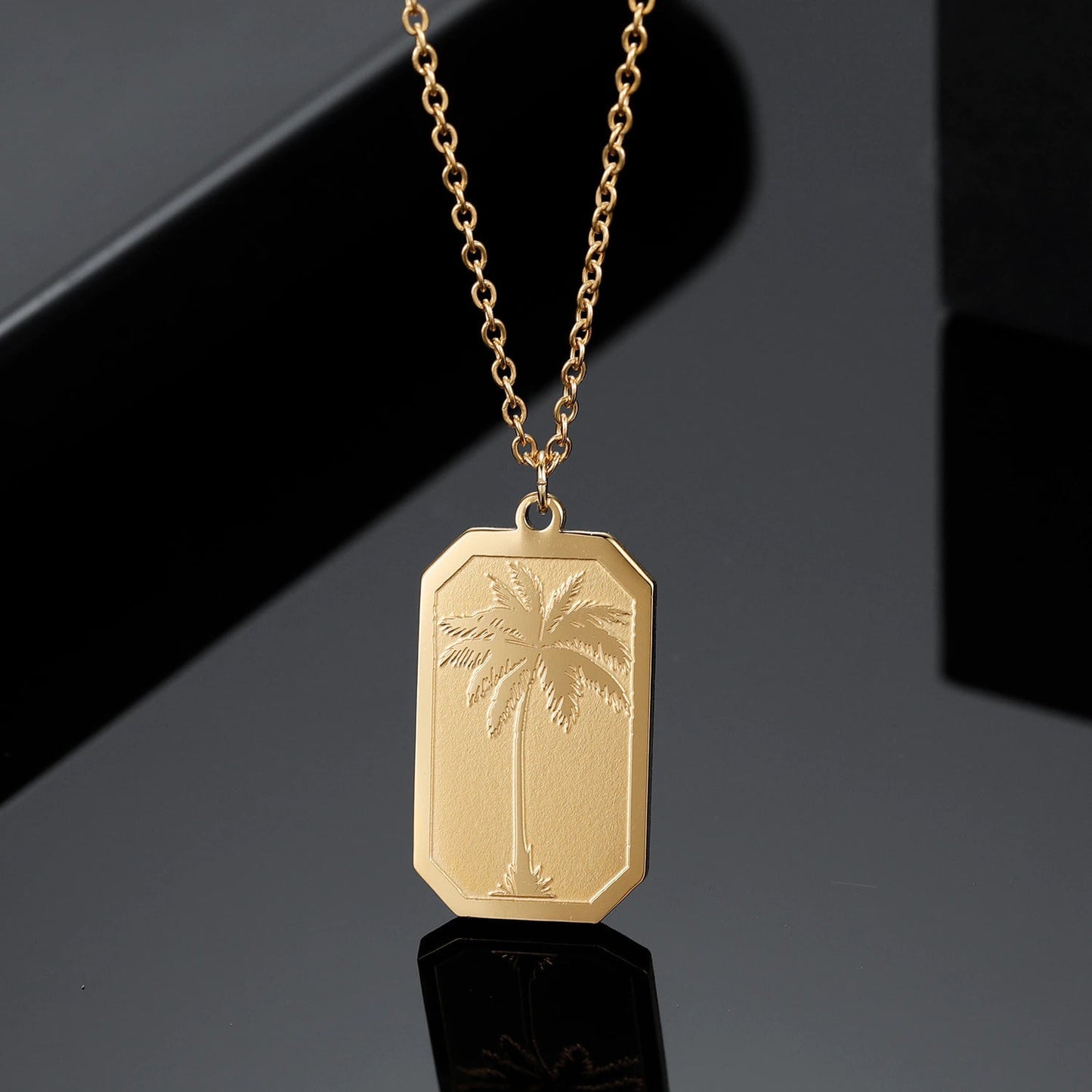 Collier Palmier Or