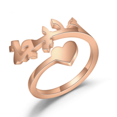 Bague Prénom Arabe avec Coeur