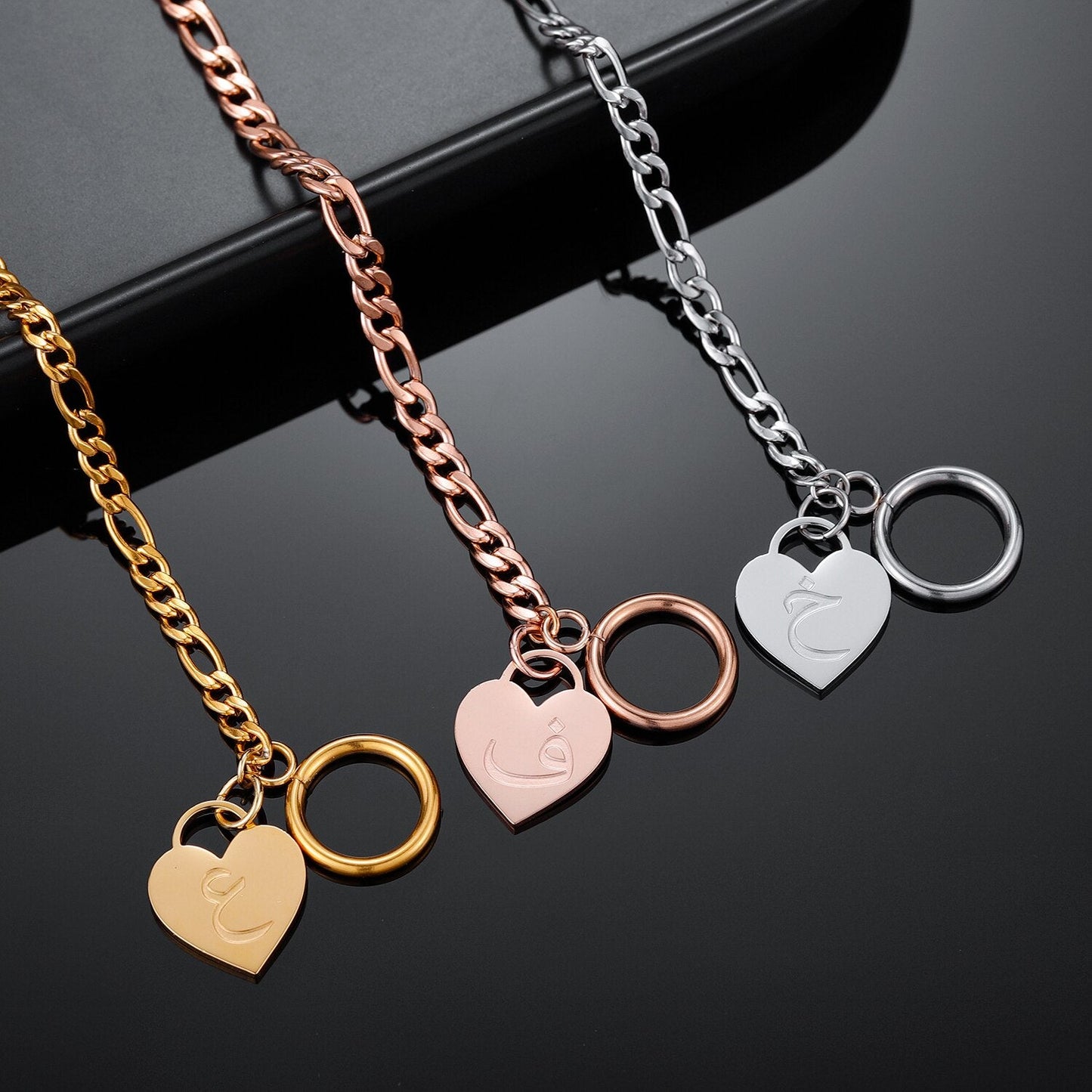 Bracelet Coeur avec Lettres Arabes