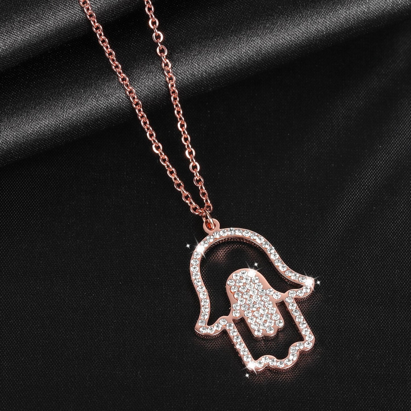 Collier Main de Fatma avec Strass