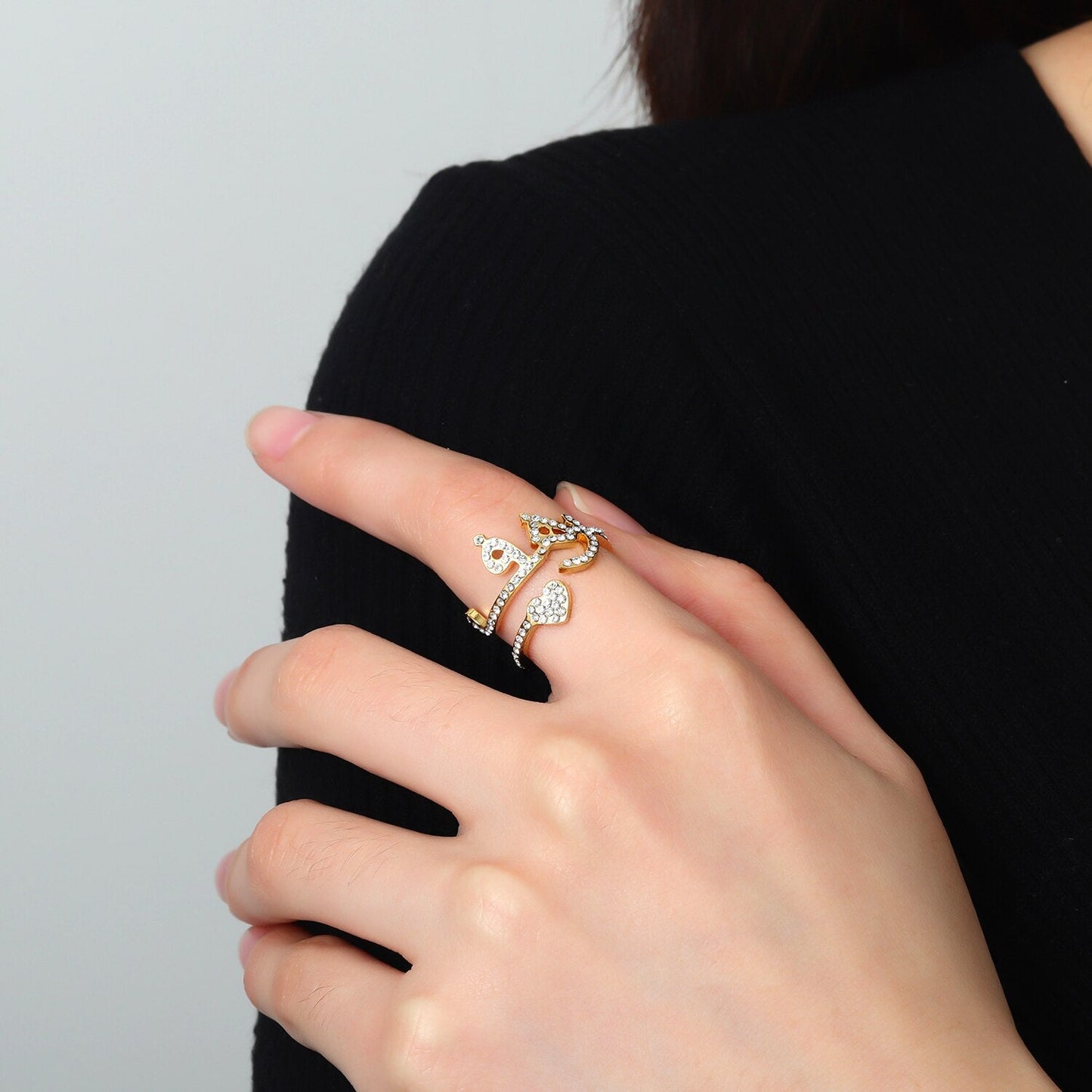 Bague Prénom Arabe avec Strass