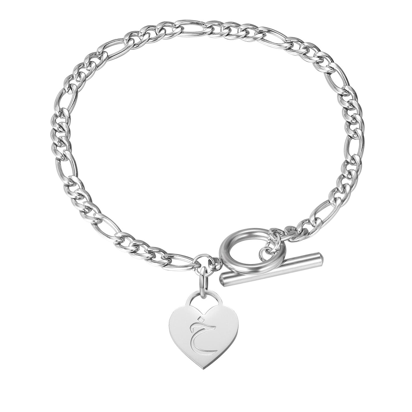 Bracelet Coeur avec Lettres Arabes