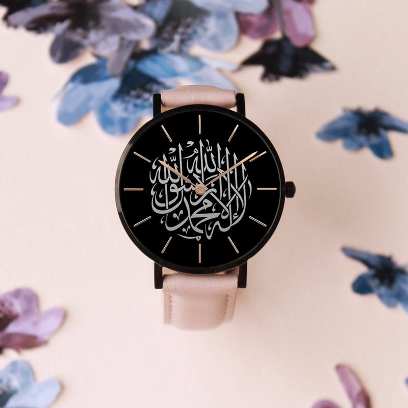 MEDINE - Montre Chiffre Arabe Rose/Noire