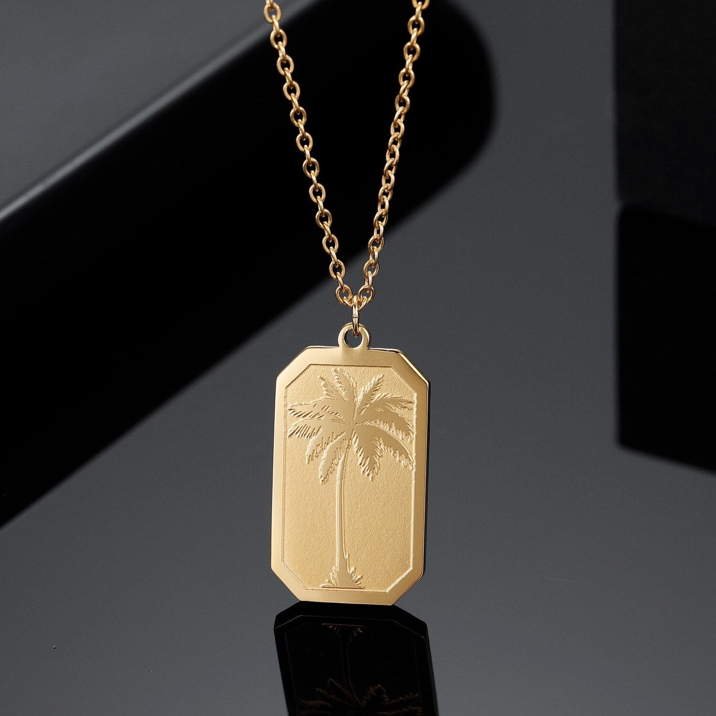 Collier Palmier Or